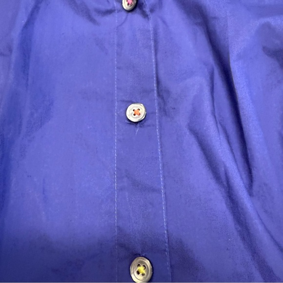 Boden Women’s Deep Blue Button Up Shirt W/ Contrast Flip Cuffs & Collar Sz 6 - Picture 11 of 13